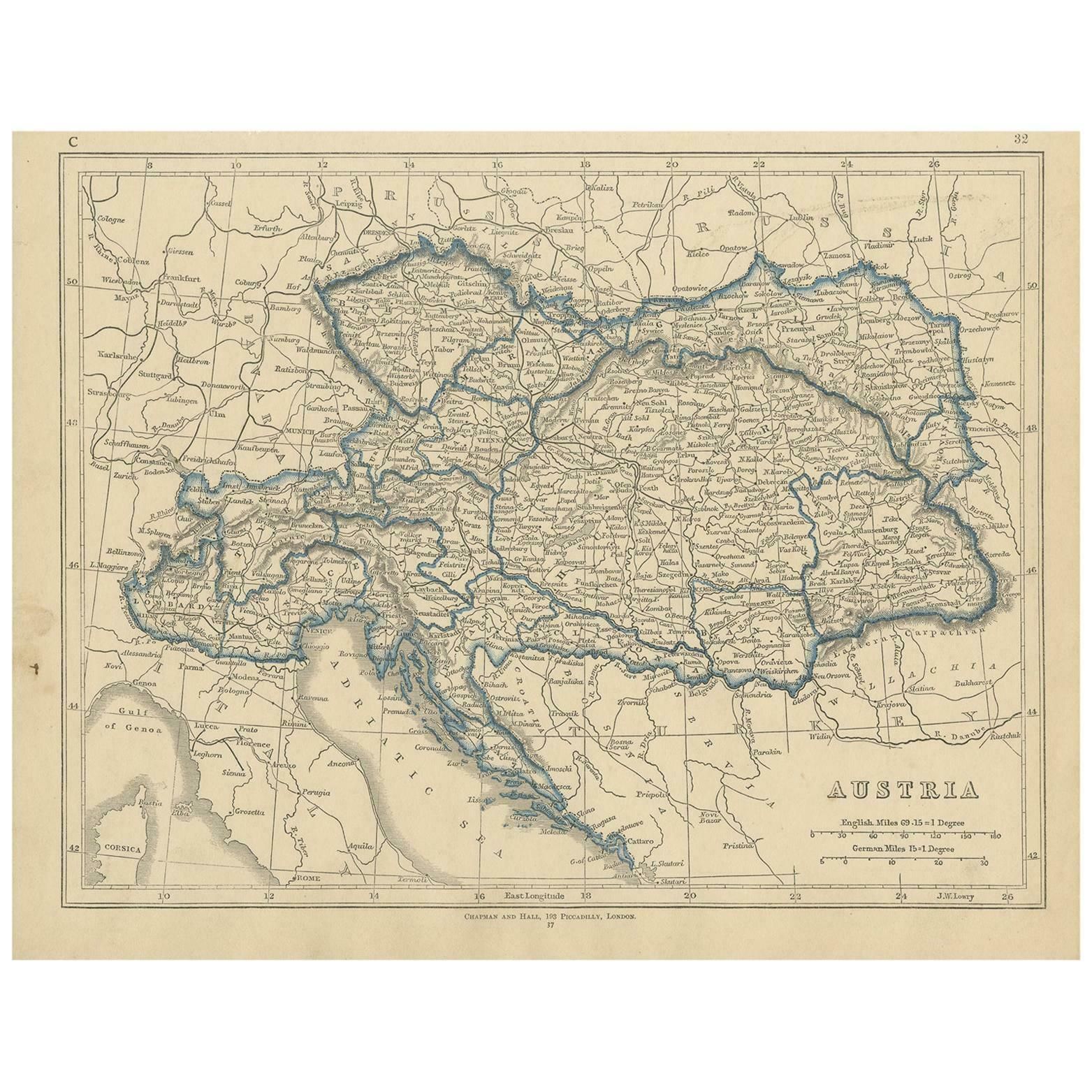 Antique Map Of Austria By Lowry, 1852