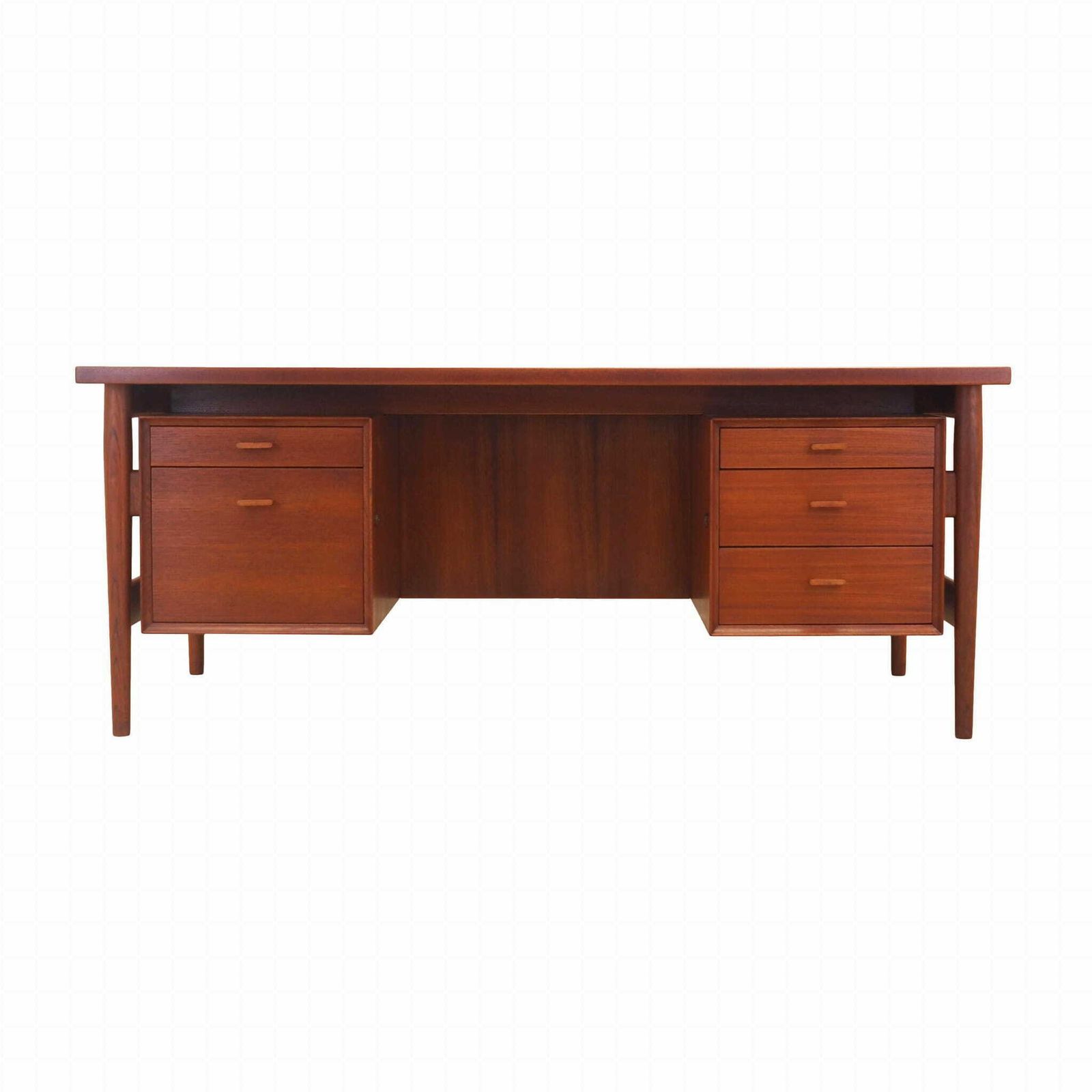 Teak Desk, Danish Design, 1960s, Designer: Arne Vodder, Production: Sibast