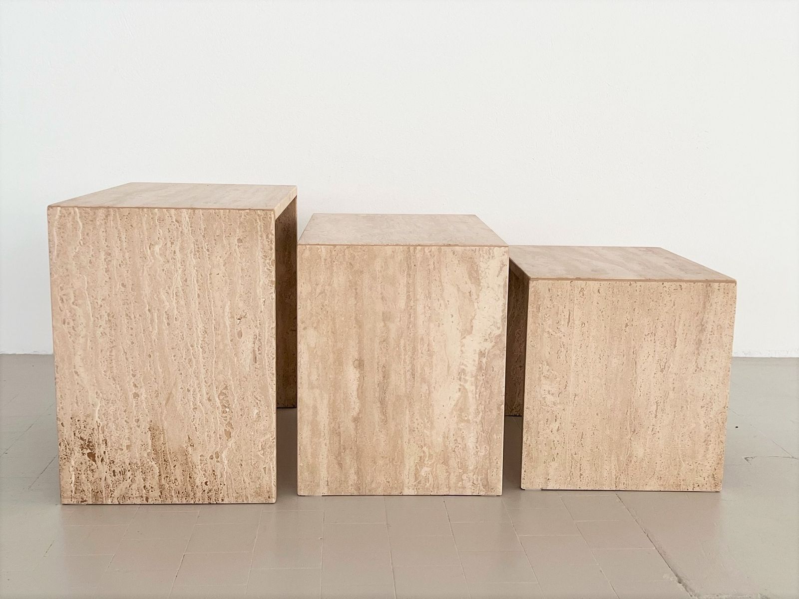 Italian Midcentury Travertine Nesting Coffee Tables From The 1970s, Set Of Three photo 1100.0