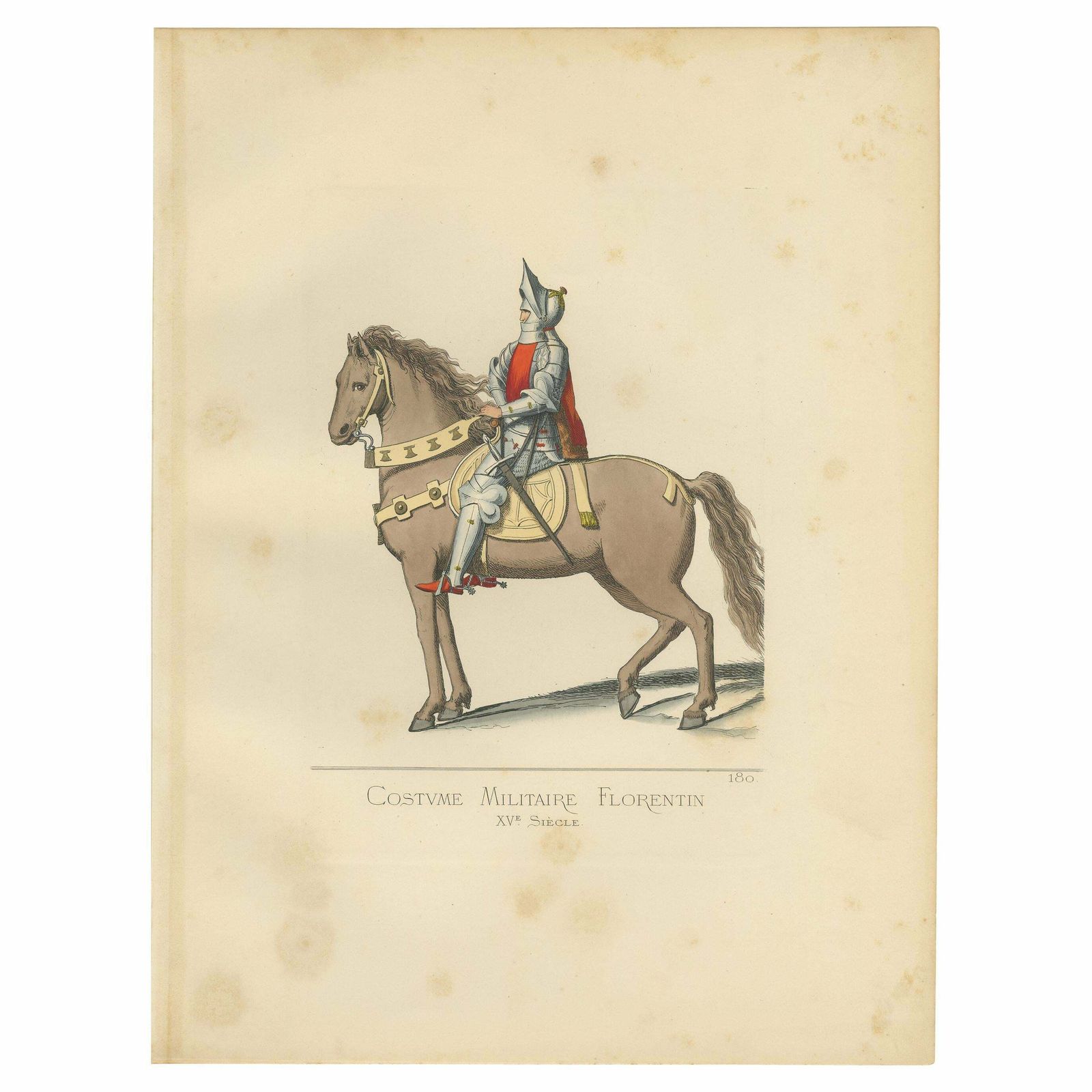 Antique Print Of A Florence , 15th Century By Bonnard, 1860