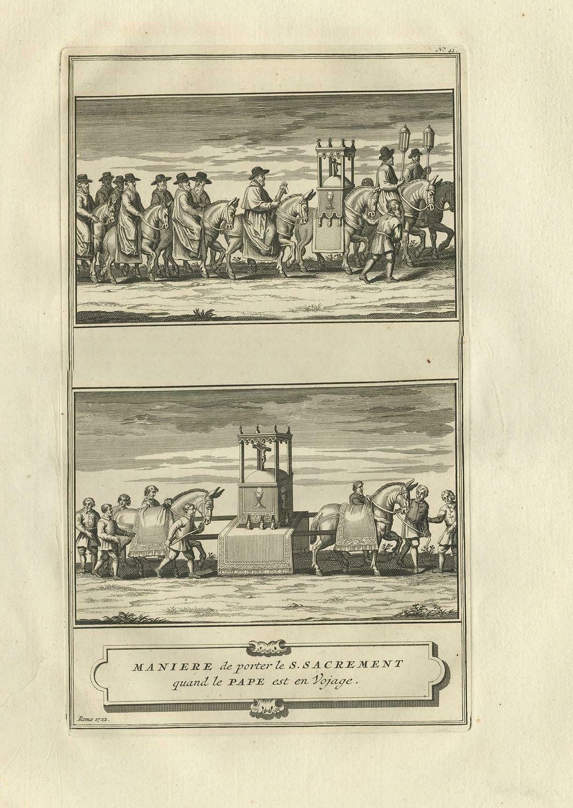 Antique Print Of The Holy Sacrament By Picart, Circa 1725 photo furniture