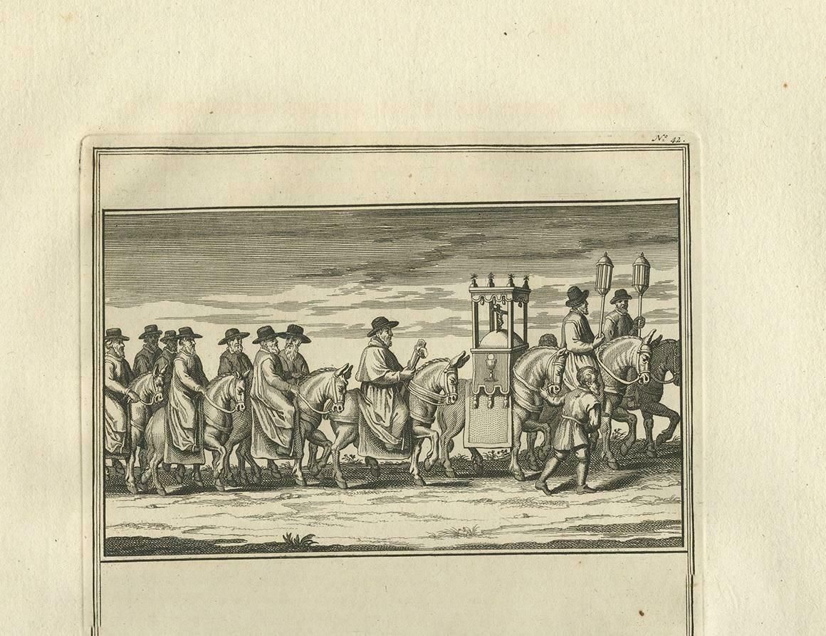 Antique Print Of The Holy Sacrament By Picart, Circa 1725 photo for sale