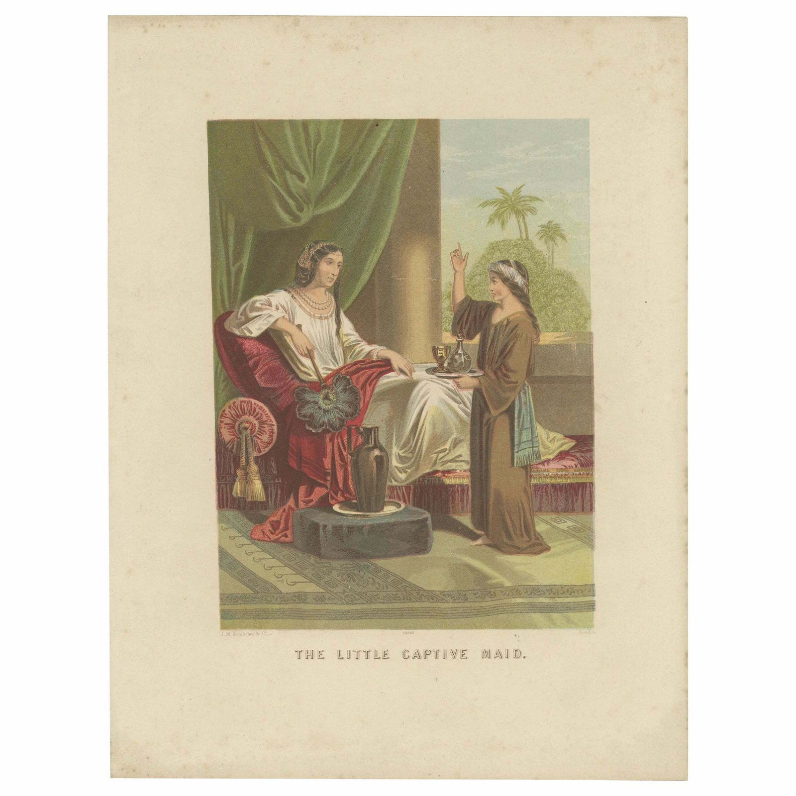 Antique Bible Print Of The Little Captive Maid By Kronheim 'C.1860'