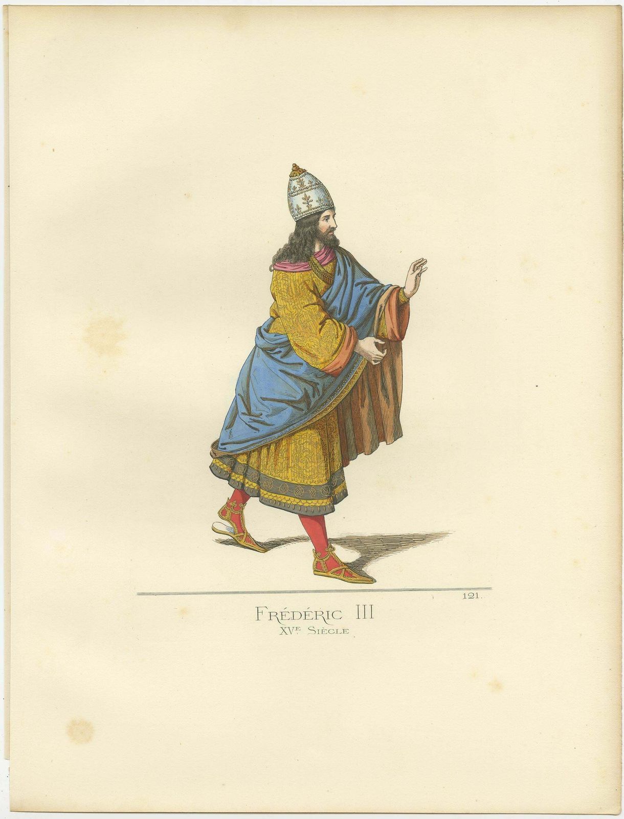Antique Print Of Frederick III, 15th Century, By Bonnard, 1860 photo Art