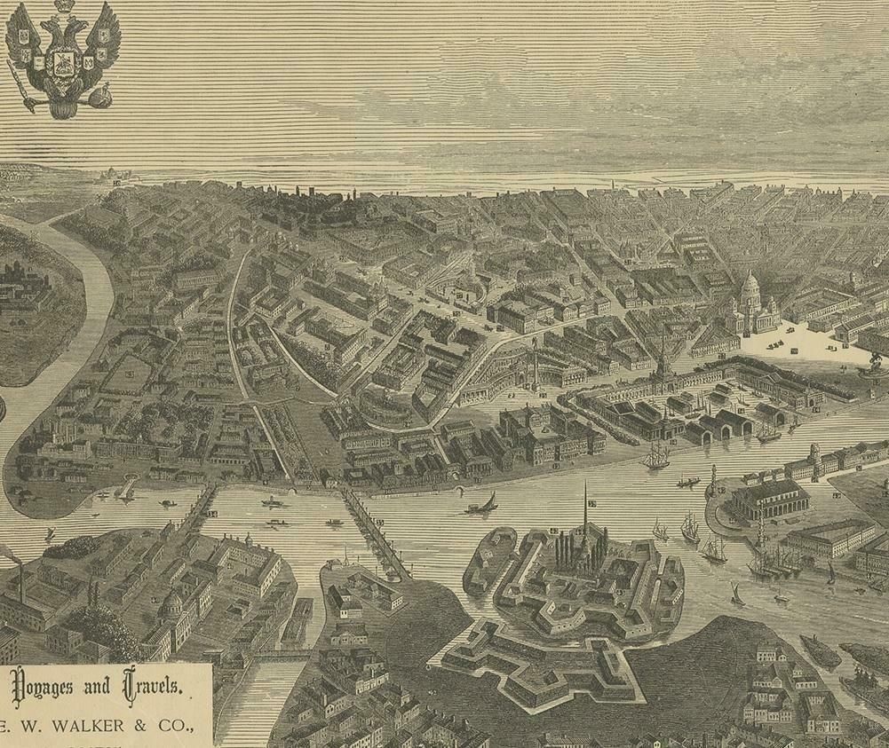Antique Print Of St. Petersburg By Walker, '1887' photo for sale