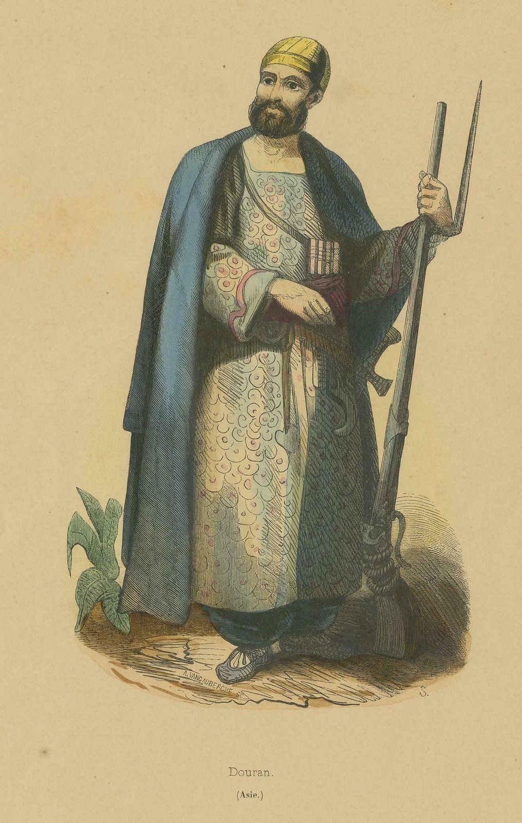 Antique Costume Print Of An Arabian Man By Wahlen '1843' photo furniture