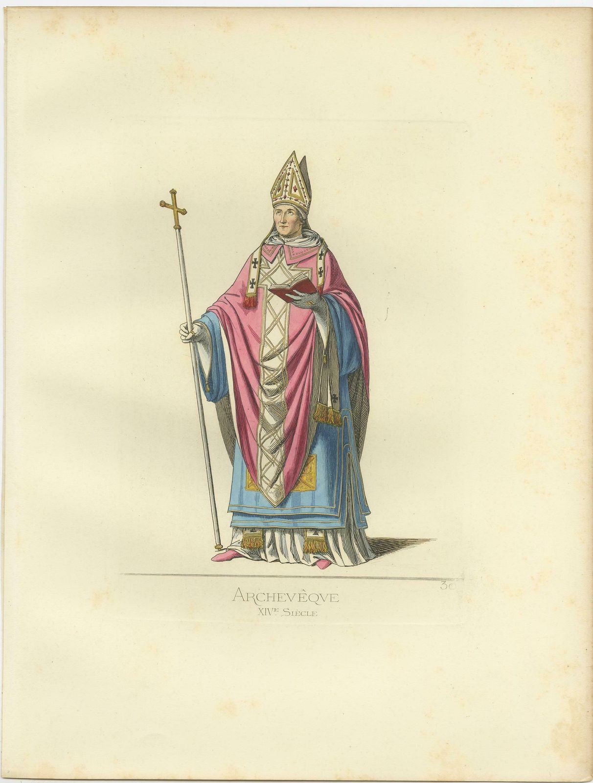 Antique Print Of An Archbishop By Bonnard, '1860' photo for sale
