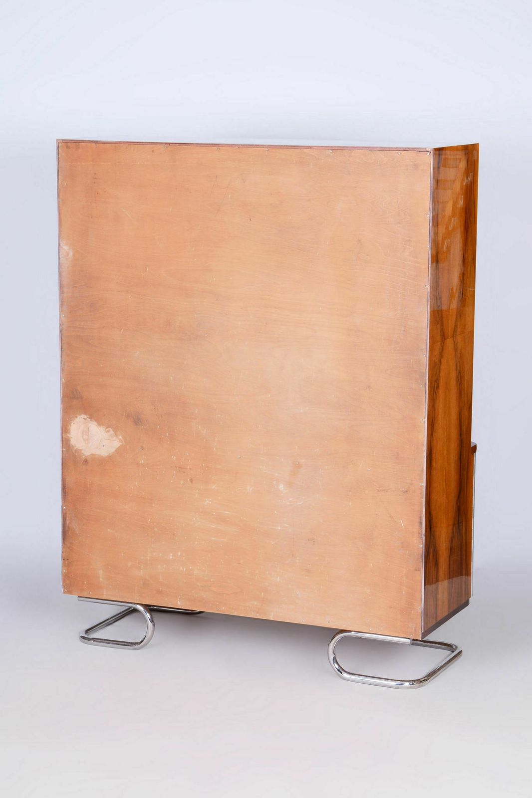 3800.0 Restored Art Deco Bookcase, By Vichr A Spol., Walnut, Glass, Czech, 1930s photo