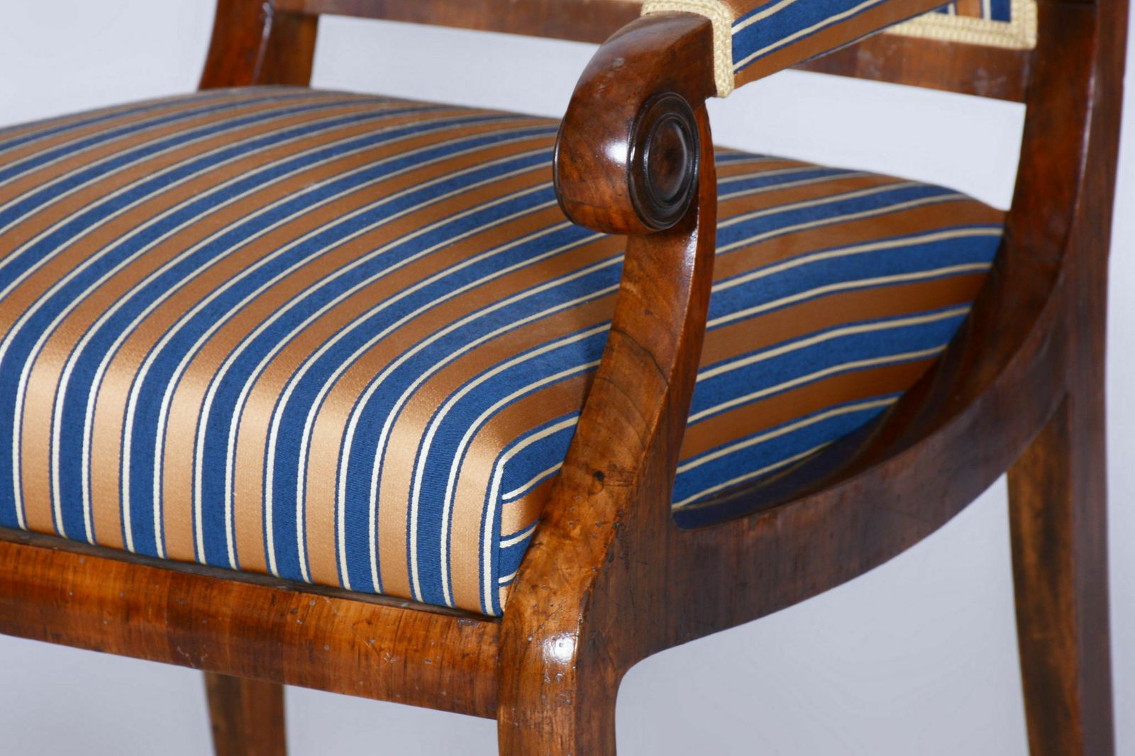 Restored Biedermeier Armchair, Walnut Veneer, Spruce, Oak, Czech, 1830s photo furniture