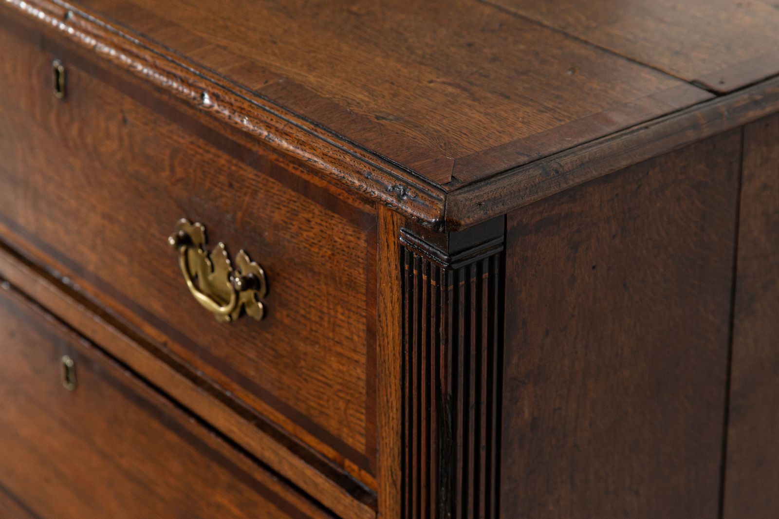photo buy Large English George III Oak Inlaid Dresser Base