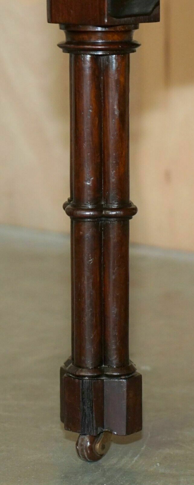 2950.0 Pair Of Antique Gothic A.W.N Pugin Side Chairs Chippendale Cluster Column Legs photo