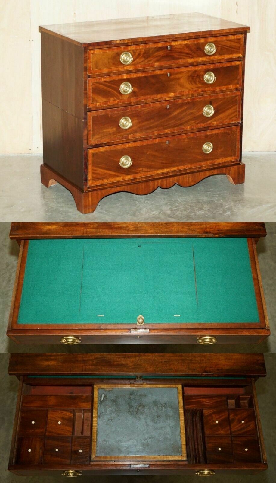 Antique George III Bachelors Chest Of Drawers Attributed To Gillows Of Lancaster