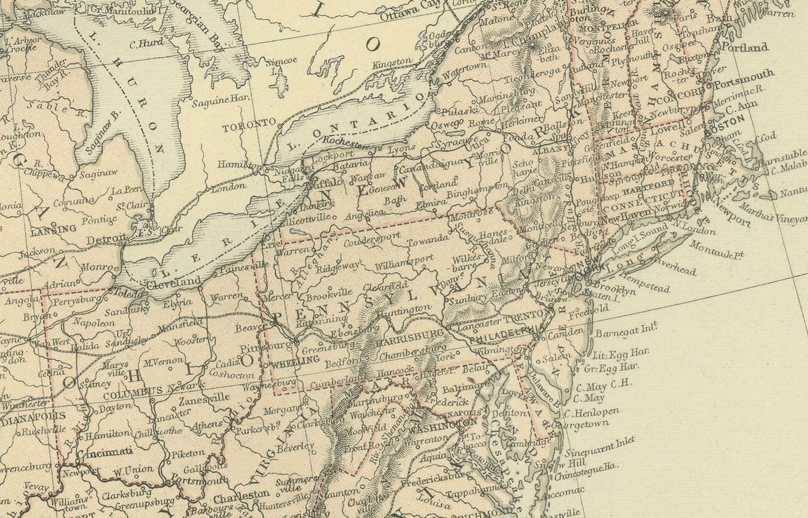 Antique Map Of The United States Of North America, 1882 photo for sale