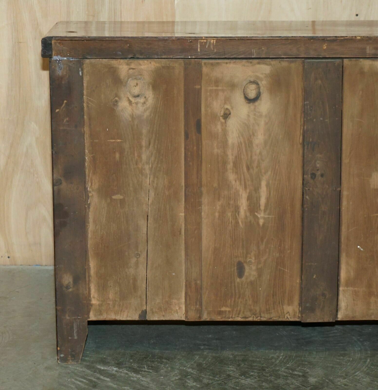 photo vinterior Antique English Country Oak Circa 1880 Victorian Sideboard Base With Drawers