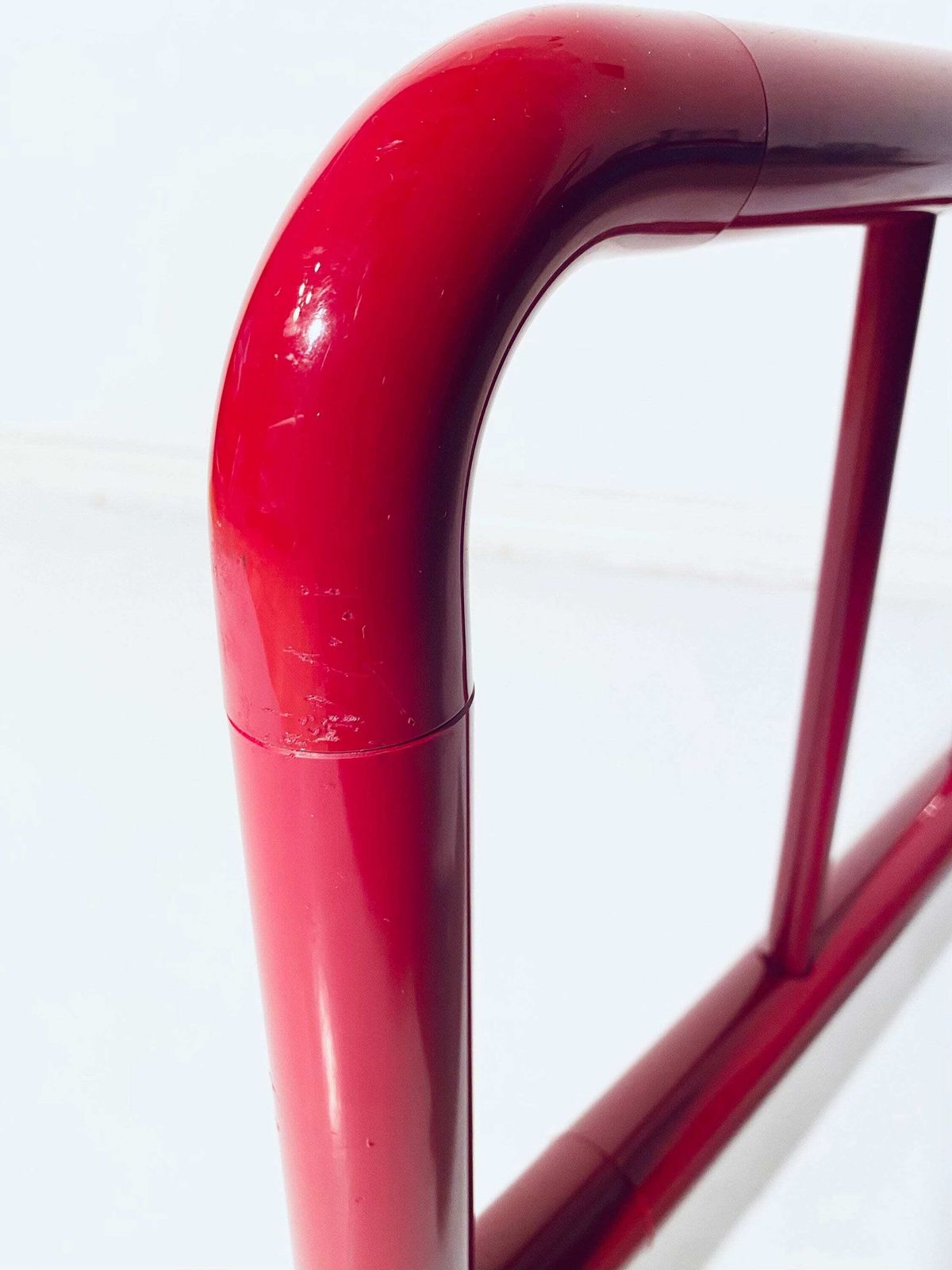 Hewi Rare Wall Clothes Rack Shelf Red Plastic / 1980s Vintage Interior photo vintage