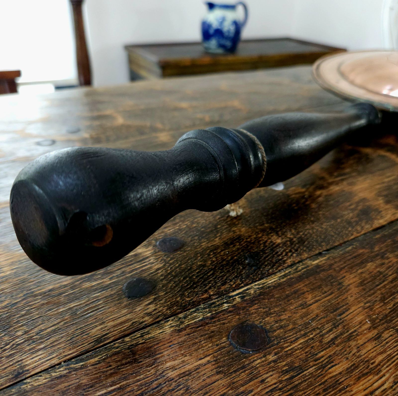 Antique Copper Bed Warmer Made By De Klerk, S.Africa photo vinterior