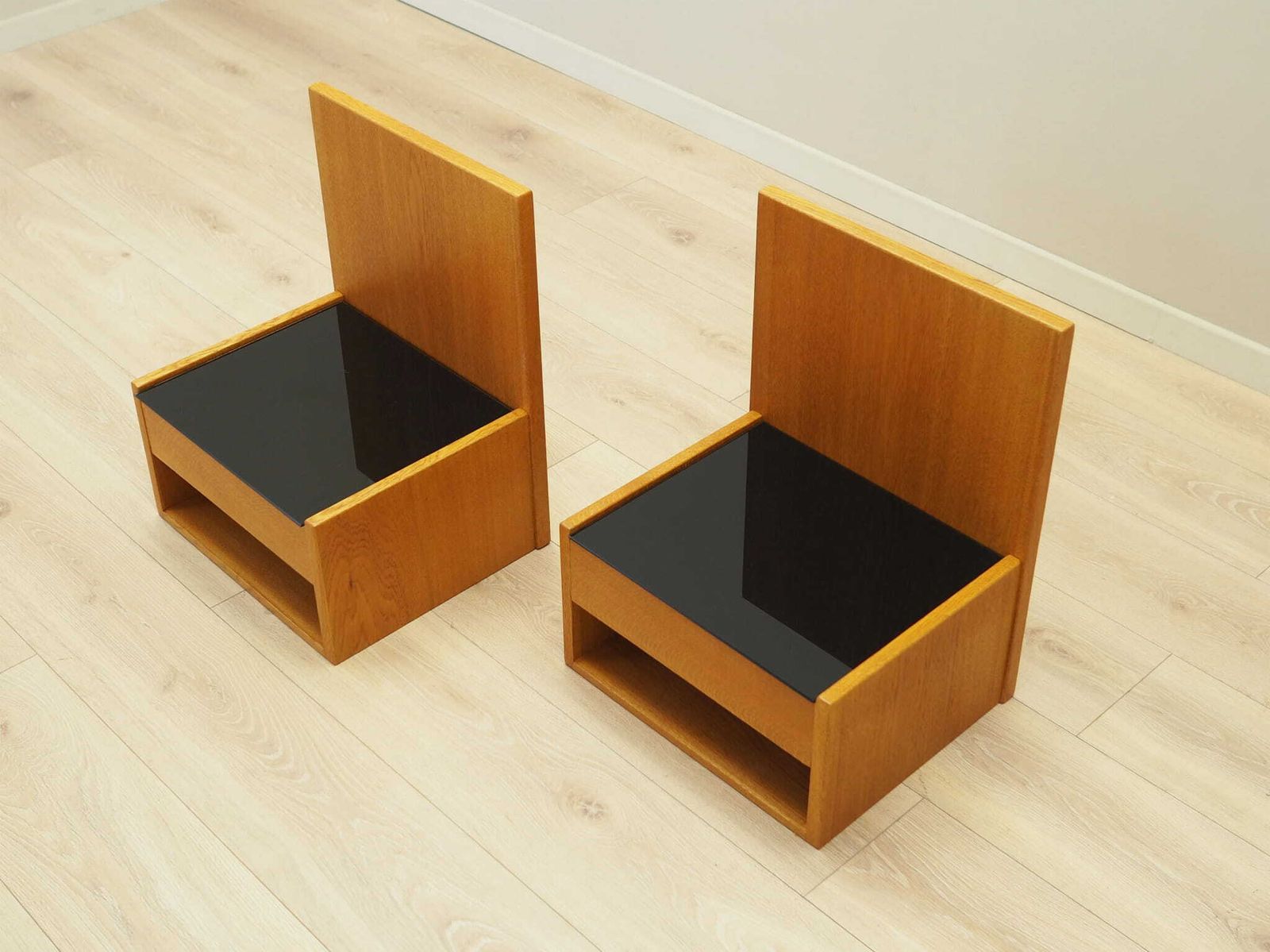 Set Of Hanging Bedside Cabinets, Danish Design, 1960s, Designer: Hans J. Wegner, Manufacturer: Getama photo for sale