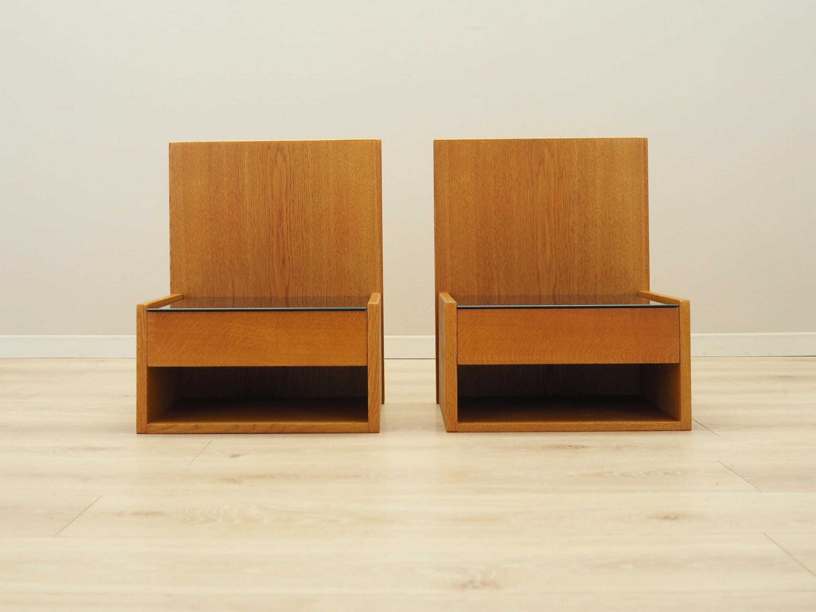 Set Of Hanging Bedside Cabinets, Danish Design, 1960s, Designer: Hans J. Wegner, Manufacturer: Getama photo Furniture