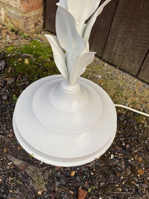 Mid Century White Palm Tree Floor Lamp In The Manner Of Sergio Terzani, French, 1970s photo 775.0