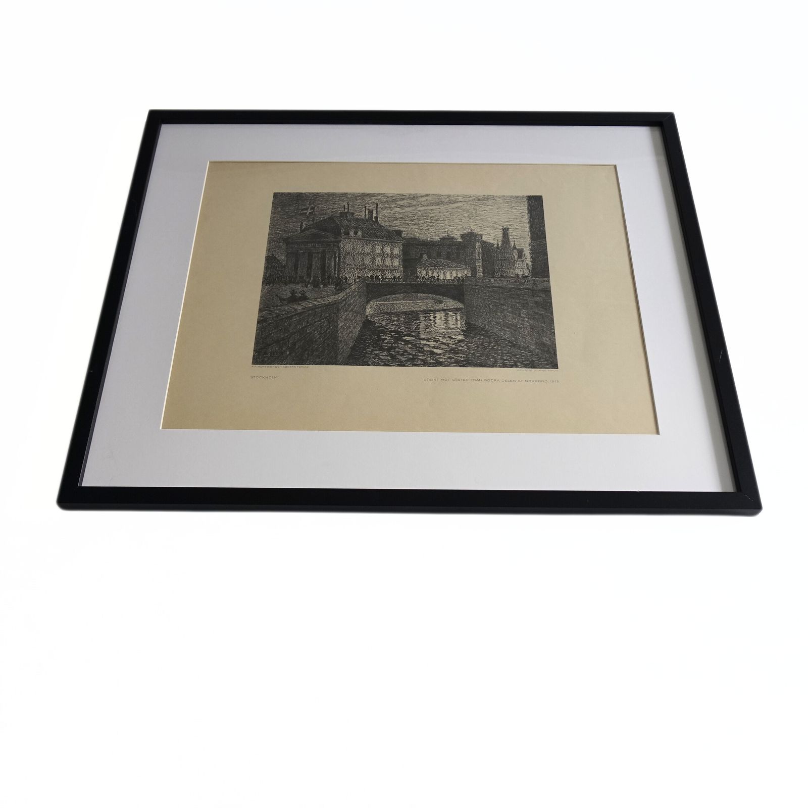 Antique Prints From 1915 Of "Stockholmsbilder" Painted By Ferdinand Boberg. photo furniture