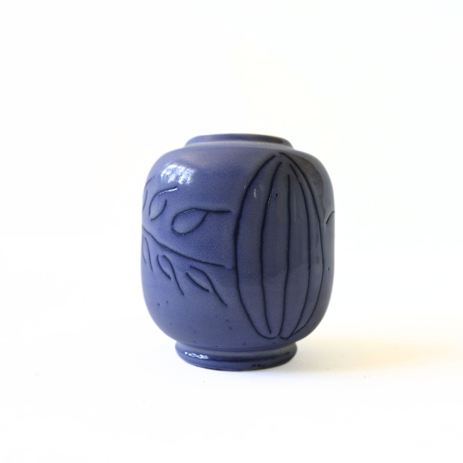 Vintage Handmade Light Blue Glazed Small Vase From Sweden Mid Century photo furniture