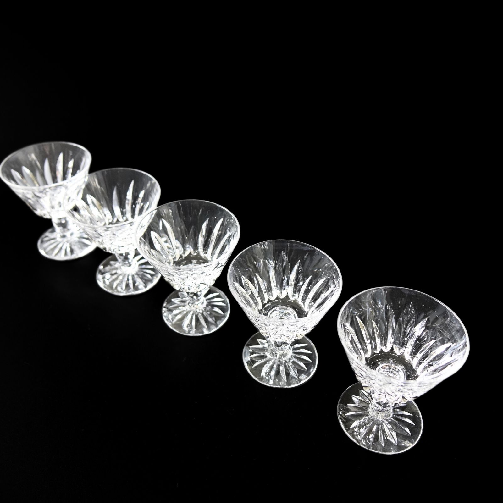 "Pyramid" Small Crystal Liqueur Glass Designed By Fritz Kallenborg For Kosta. Set Of Five. photo 180.0