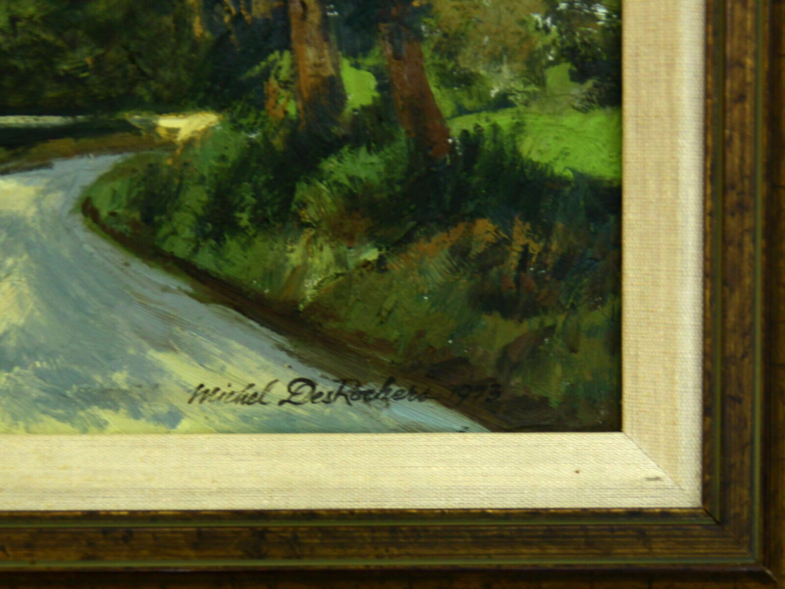 Oil On Canvas By Michel Desrochers. Pine Trees Near Hinderclay photo for sale