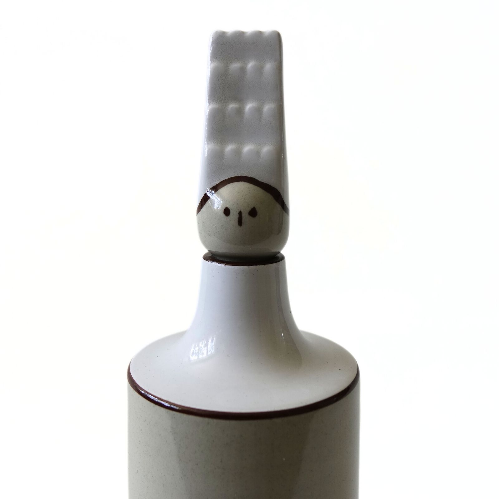 Vintage White/Beige Ceramic Vase From Höganäs Sweden Mid Century photo furniture