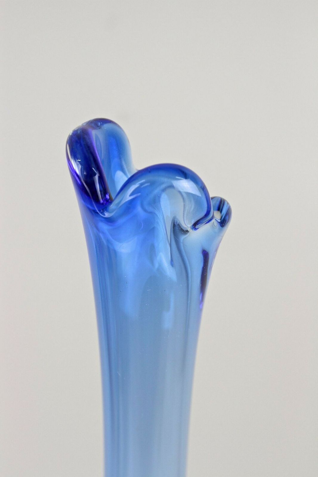 20th Century Light Blue Murano Glass Long Neck Vase, Italy Circa 1970 photo buy