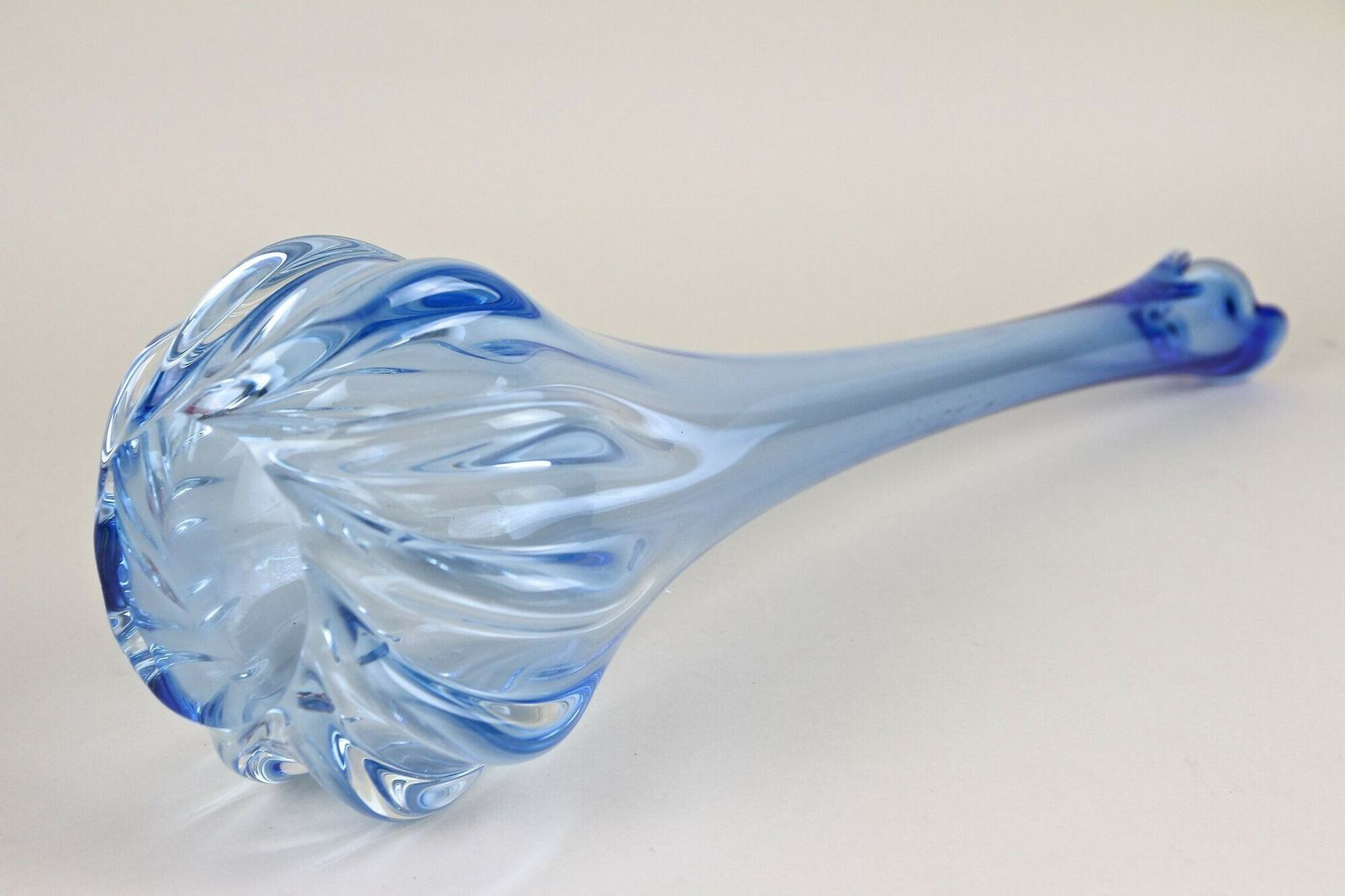 photo buy 20th Century Light Blue Murano Glass Long Neck Vase, Italy Circa 1970