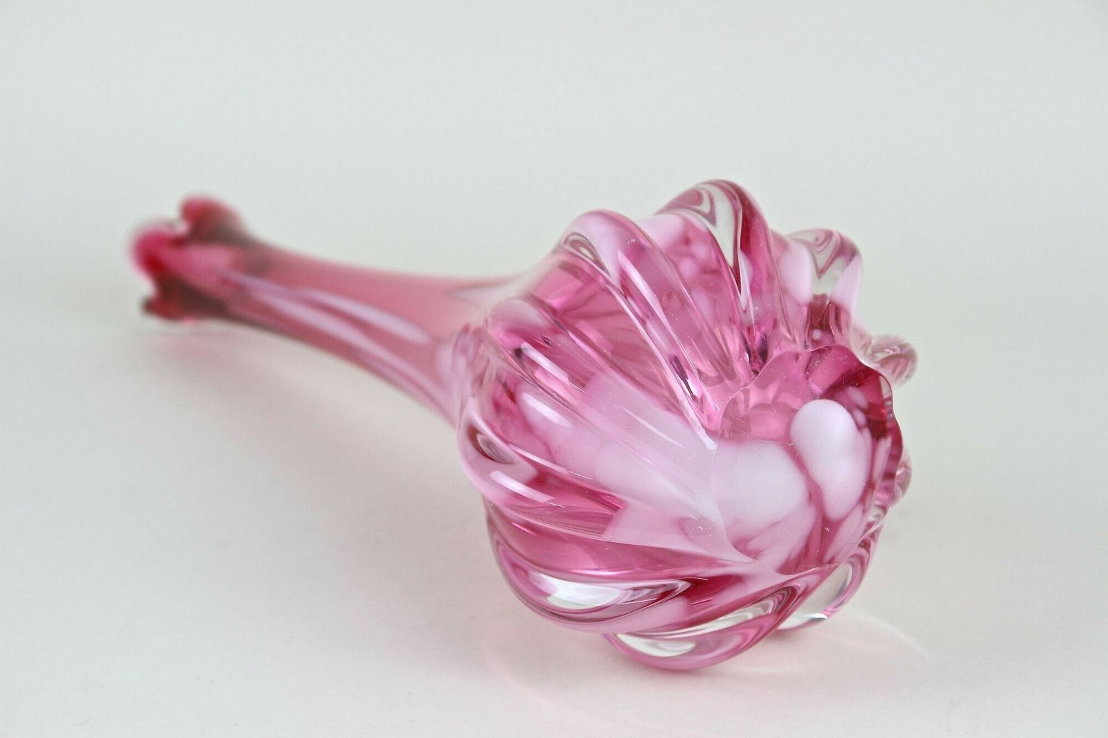 photo buy Pink Long Neck Murano Glass Vase, 20th Century, Italy Circa 1970