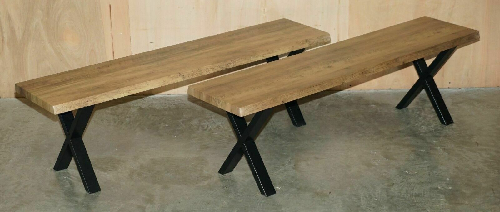 photo furniture Decorative Contemporary X Framed Dining Table & Benches Part Of A Dining Suite