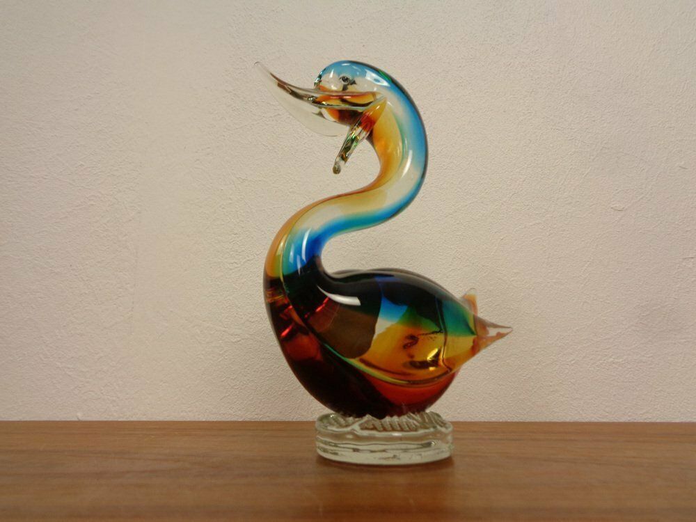 Murano Glass Duck & Swan, Italy, 1960s, Set Of 2 photo vinterior