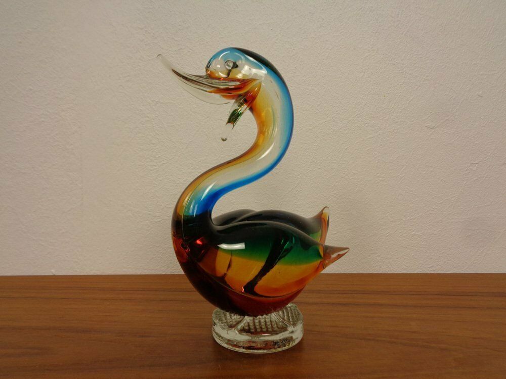 Art Murano Glass Duck & Swan, Italy, 1960s, Set Of 2 photo