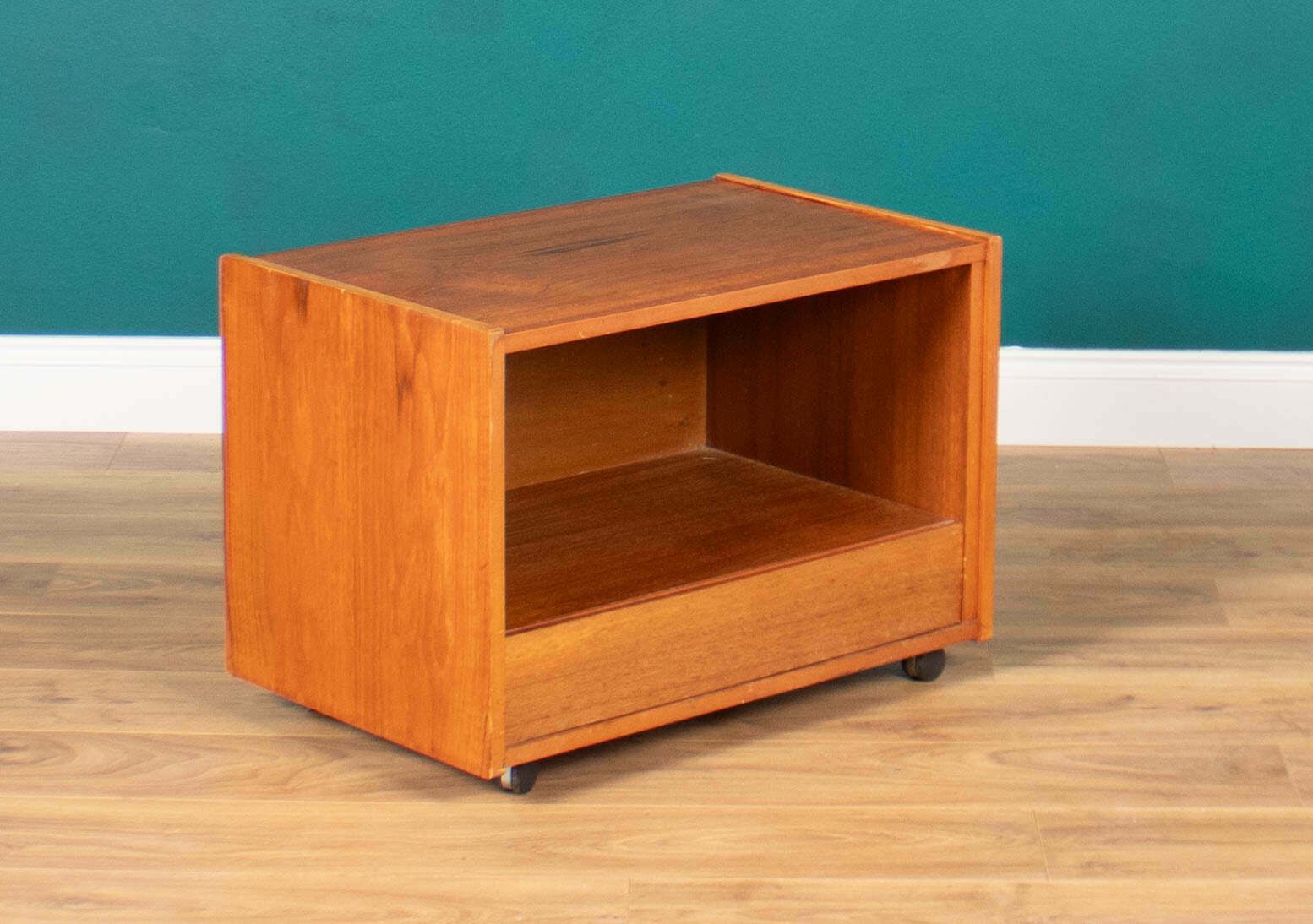 Retro Teak 1960s Tv Cabinet Lamp Table Side Table photo vintage