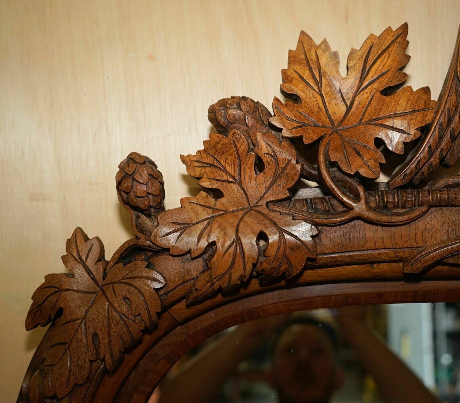Stunning Antique Victorian Hand Carved Cir 1860 American Eagle Overmantle Mirror photo buy