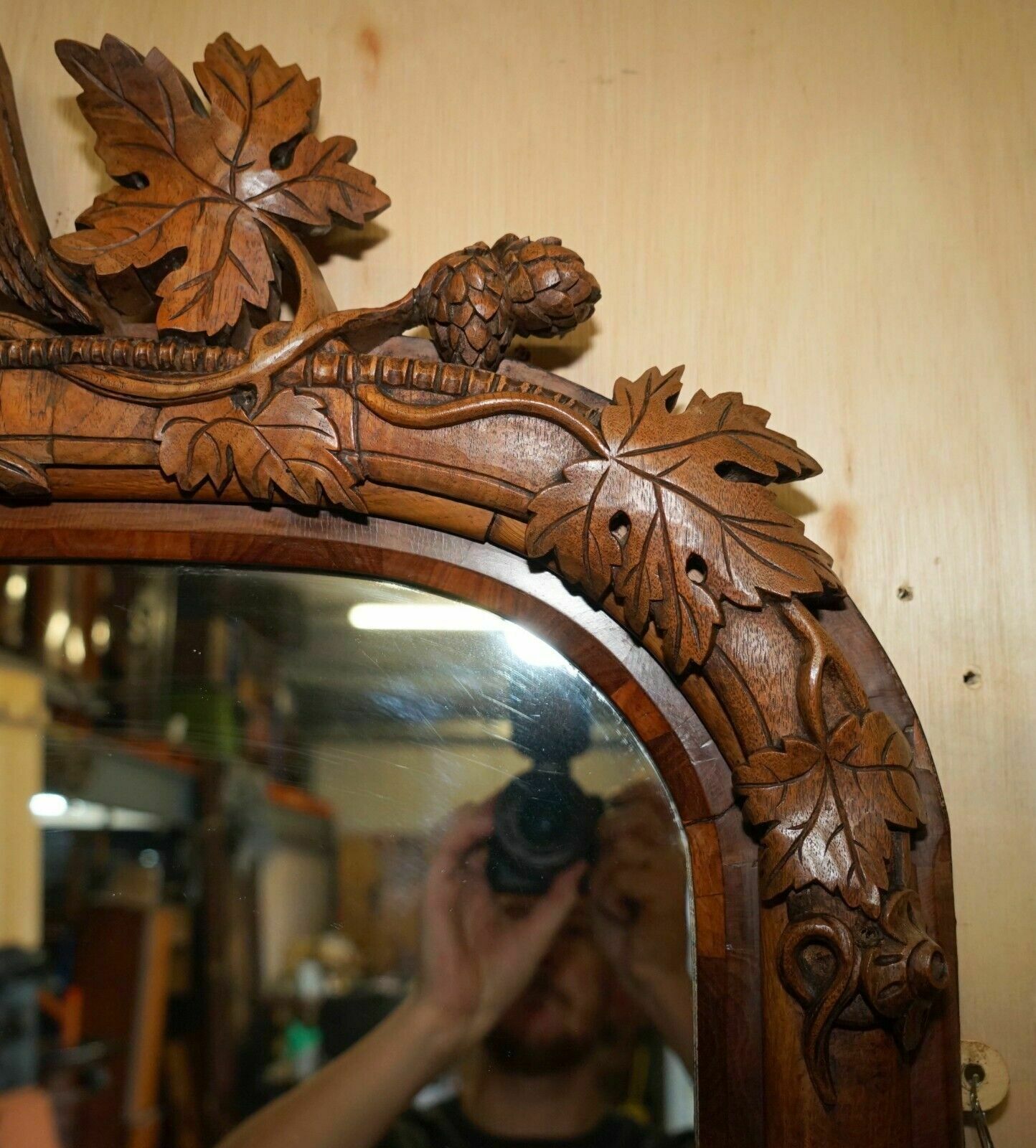 photo furniture Stunning Antique Victorian Hand Carved Cir 1860 American Eagle Overmantle Mirror