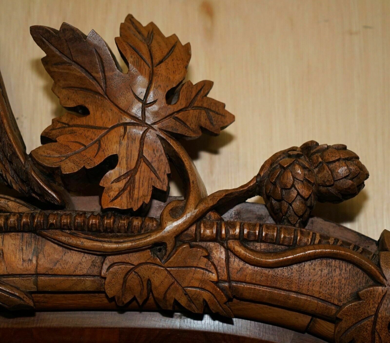 photo for sale Stunning Antique Victorian Hand Carved Cir 1860 American Eagle Overmantle Mirror