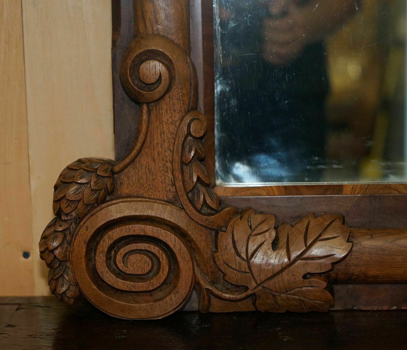 photo vinterior Stunning Antique Victorian Hand Carved Cir 1860 American Eagle Overmantle Mirror