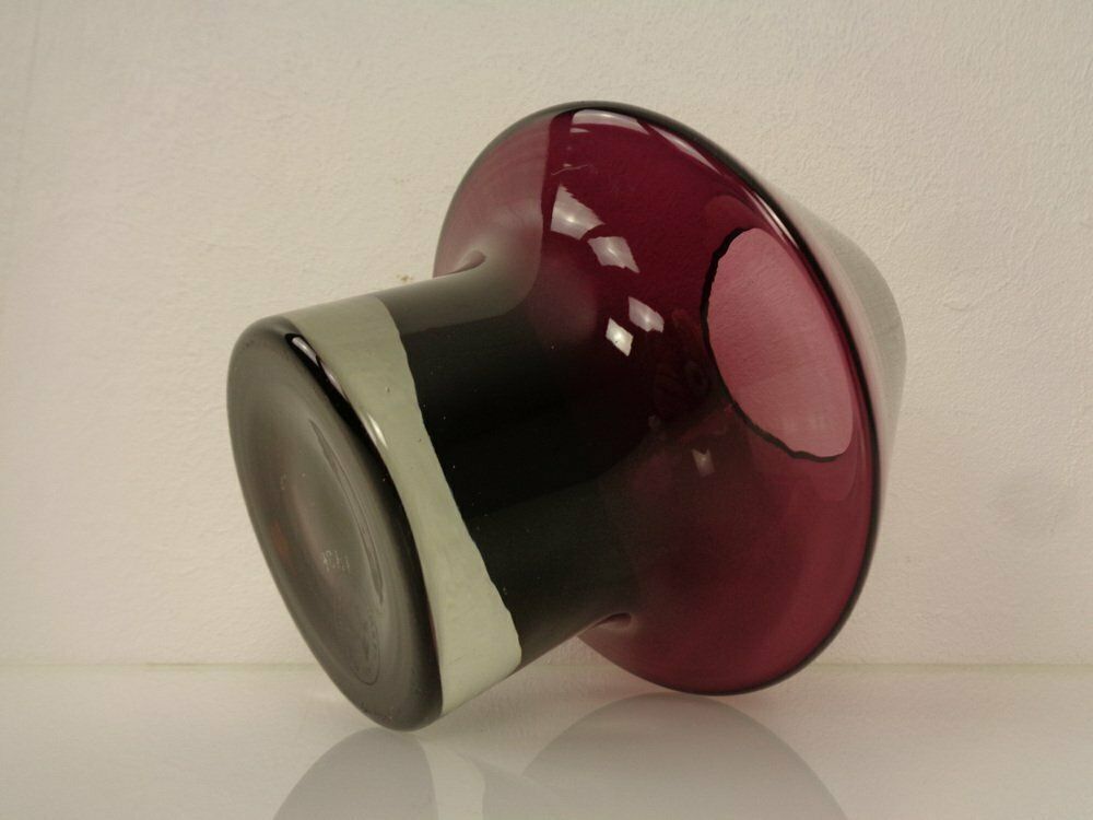 Glass Vase By Aimo Okkolin For Riihimaen Lasi Oy, Finland, 1960s photo 179.0