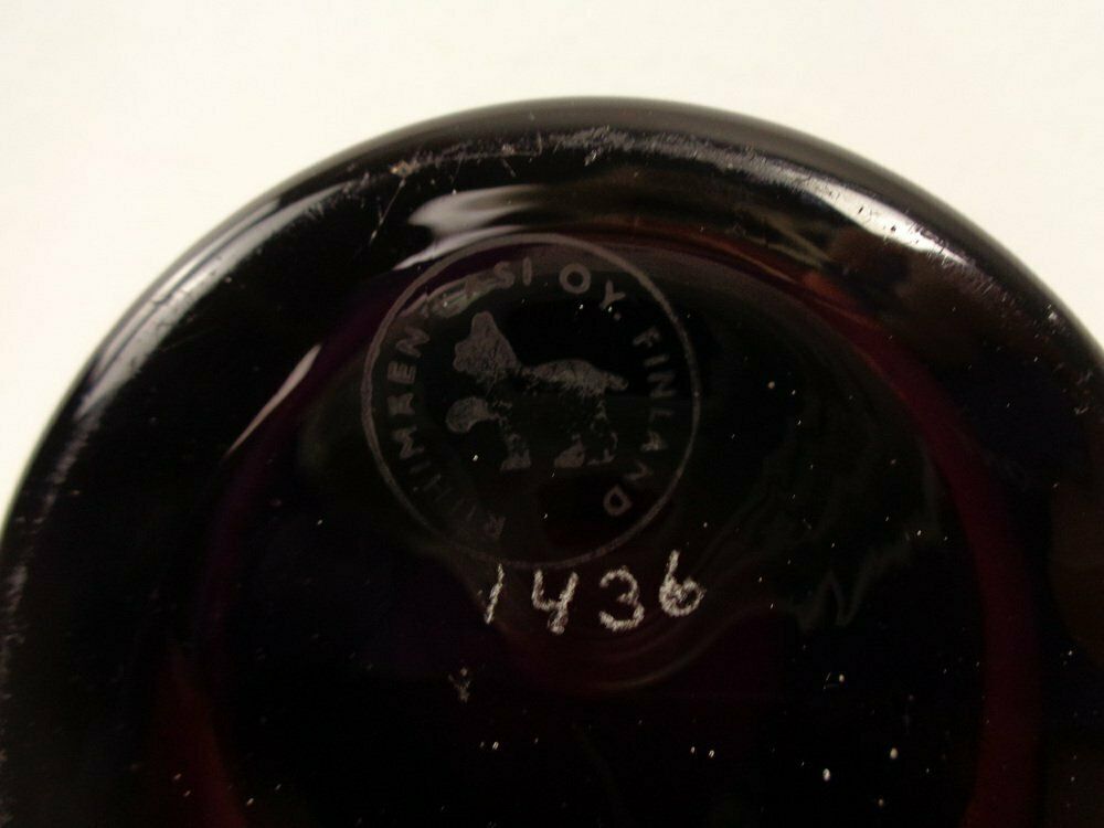 photo vintage Glass Vase By Aimo Okkolin For Riihimaen Lasi Oy, Finland, 1960s