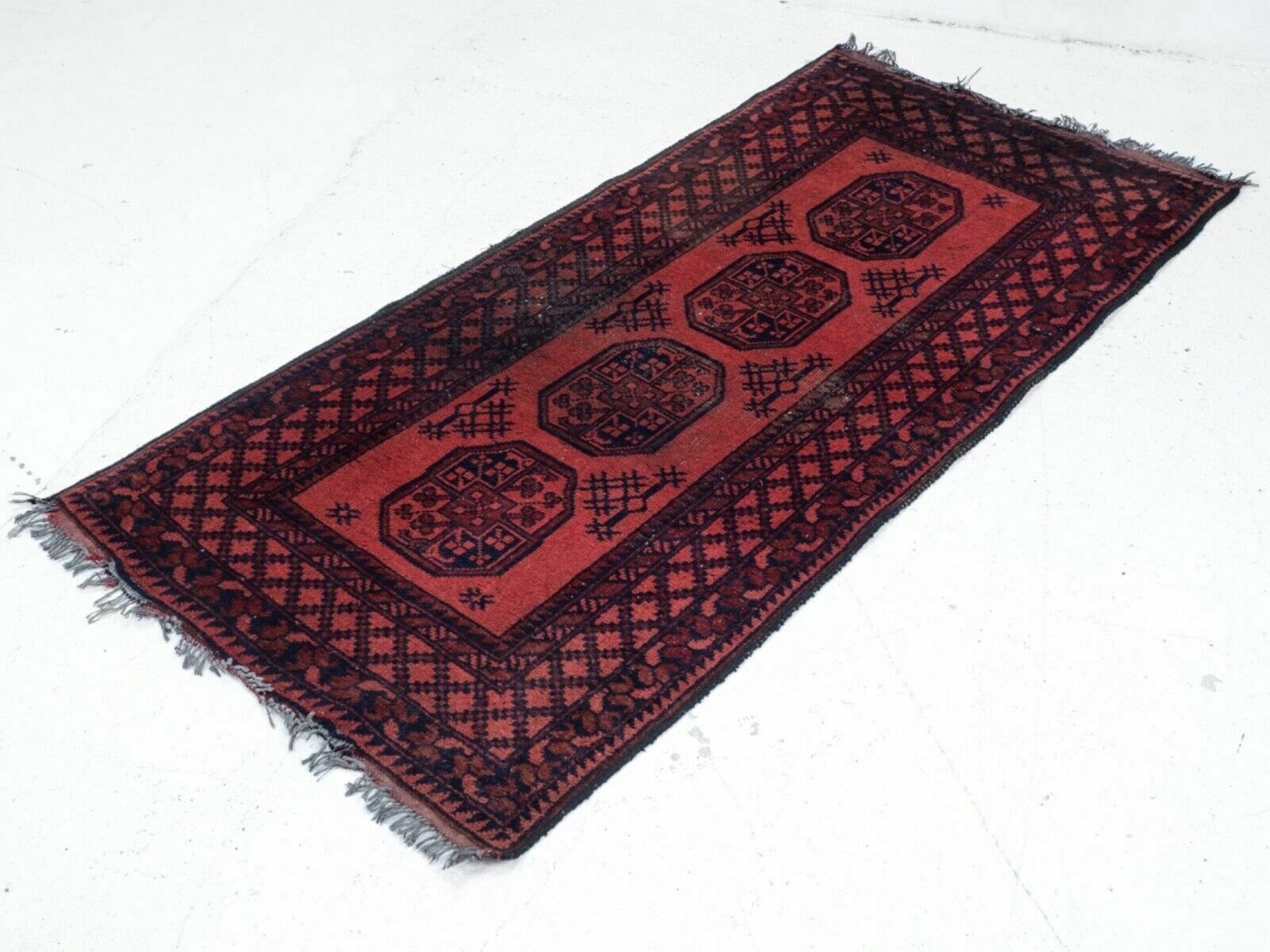 Turkmen Ersari Afghan Handwoven Rug Mid C20th 6'8" X 3'1" (204x94cm Tekke) photo for sale