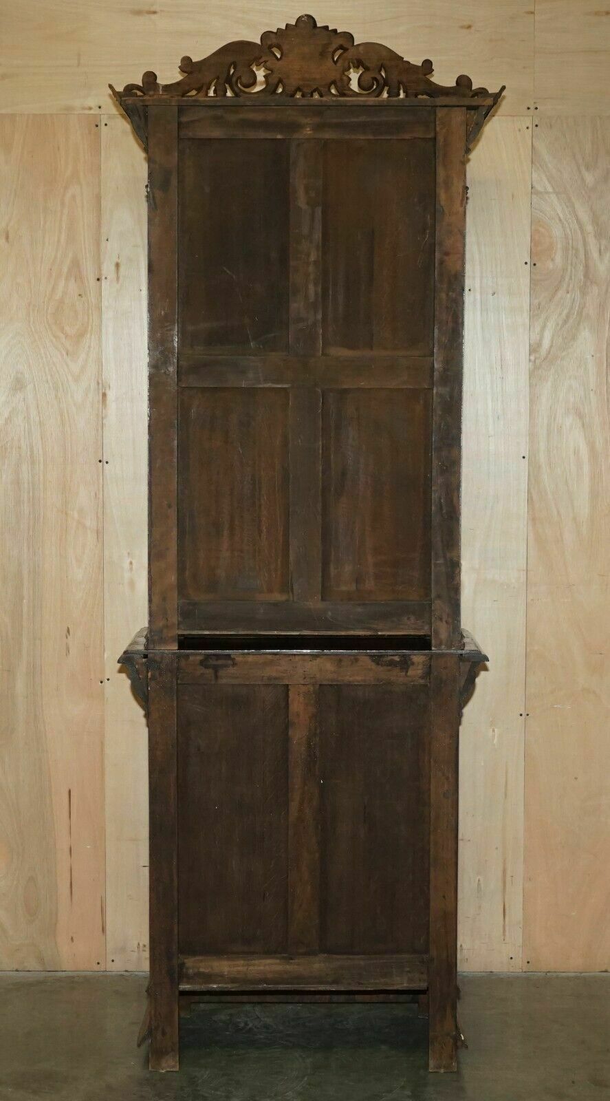 photo vinterior Pair Of Antique Victorian 1880 Continental Jacobean Gothic Revival Bookcases