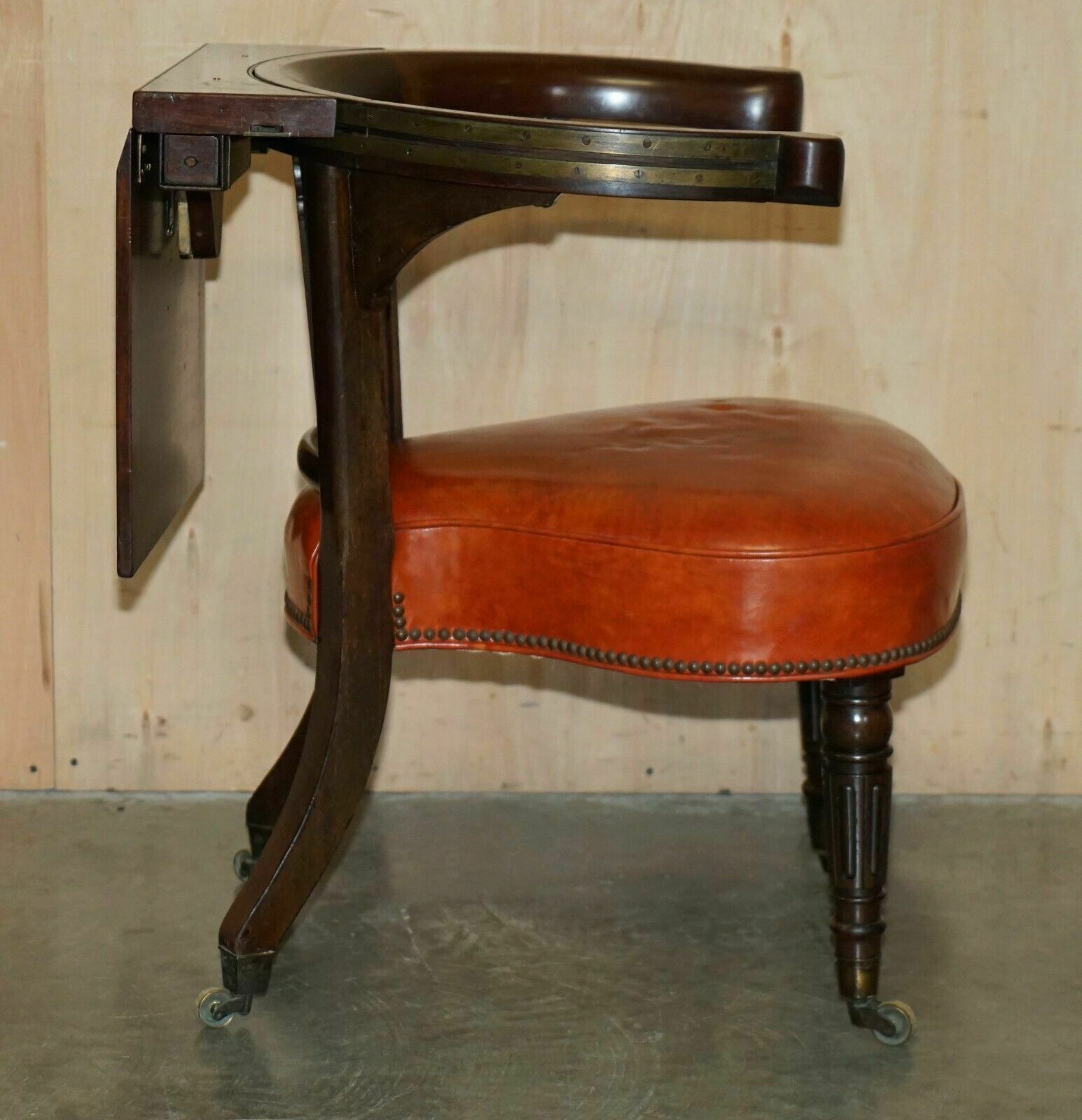 5950.0 Antique Morgan & Saunders George IV 1820 Mahogany Cockfighting Library Armchair photo