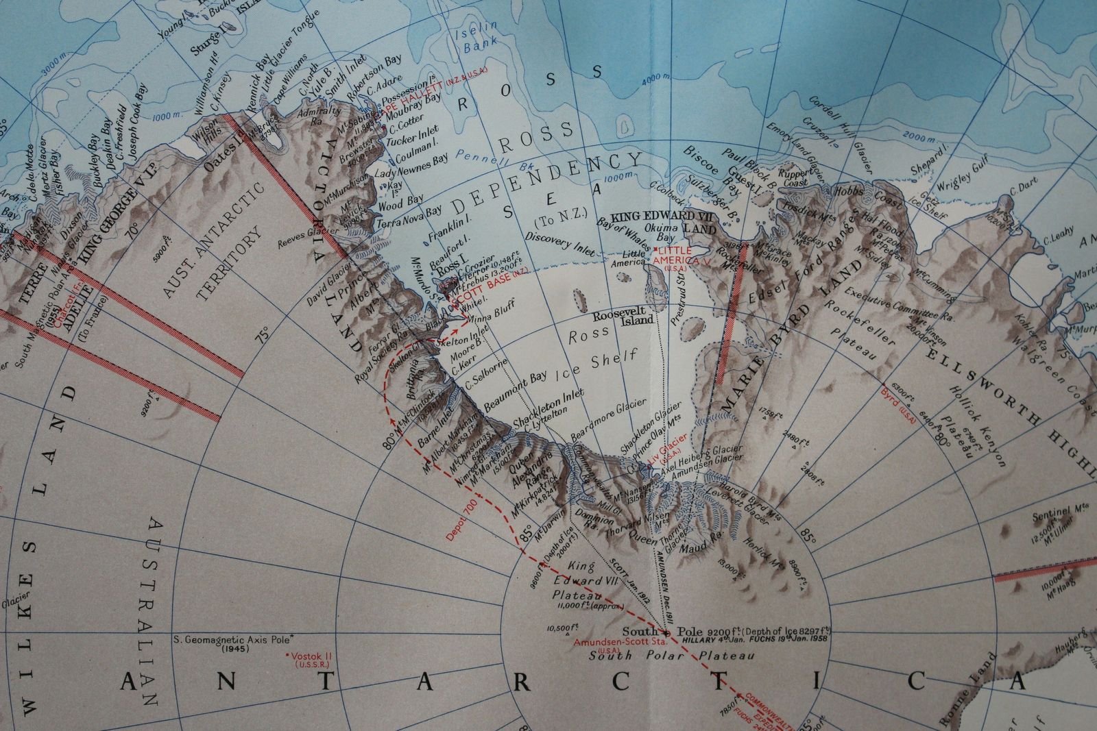 Poles Apart ~ Two Large Maps Antarctica And Artic Ocean' photo vinterior