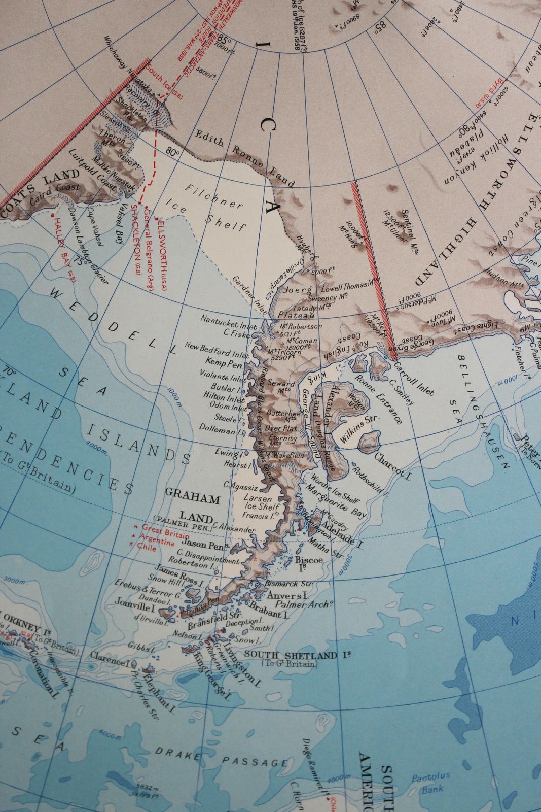 Poles Apart ~ Two Large Maps Antarctica And Artic Ocean' photo buy