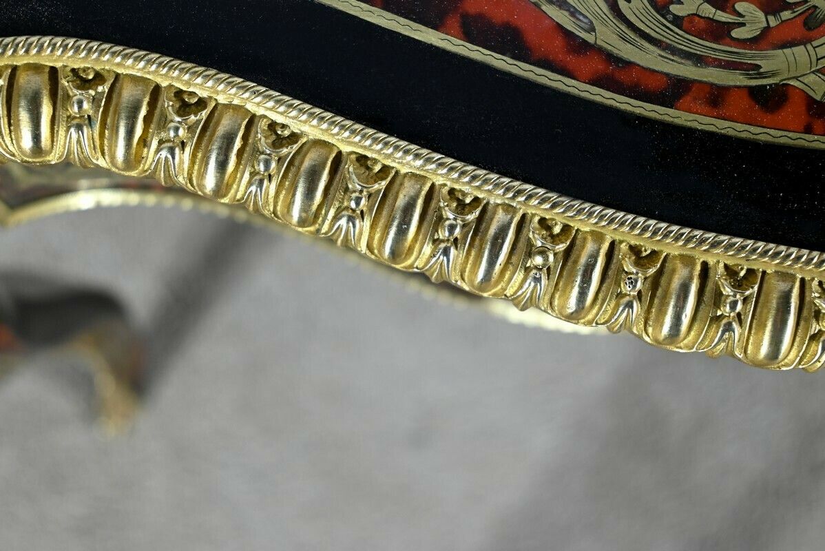 Ceremonial Table In Blackened Pear Wood, Napoleon III Period – Mid 19th Century photo vintage