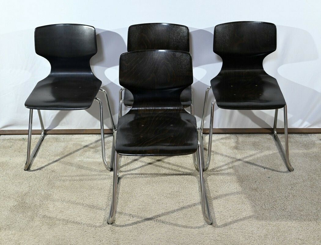Set Of 4 Pagwood Chairs, Stamped Pagholz Flötotto – 1960