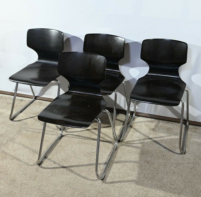 Set Of 4 Pagwood Chairs, Stamped Pagholz Flötotto – 1960 photo for sale