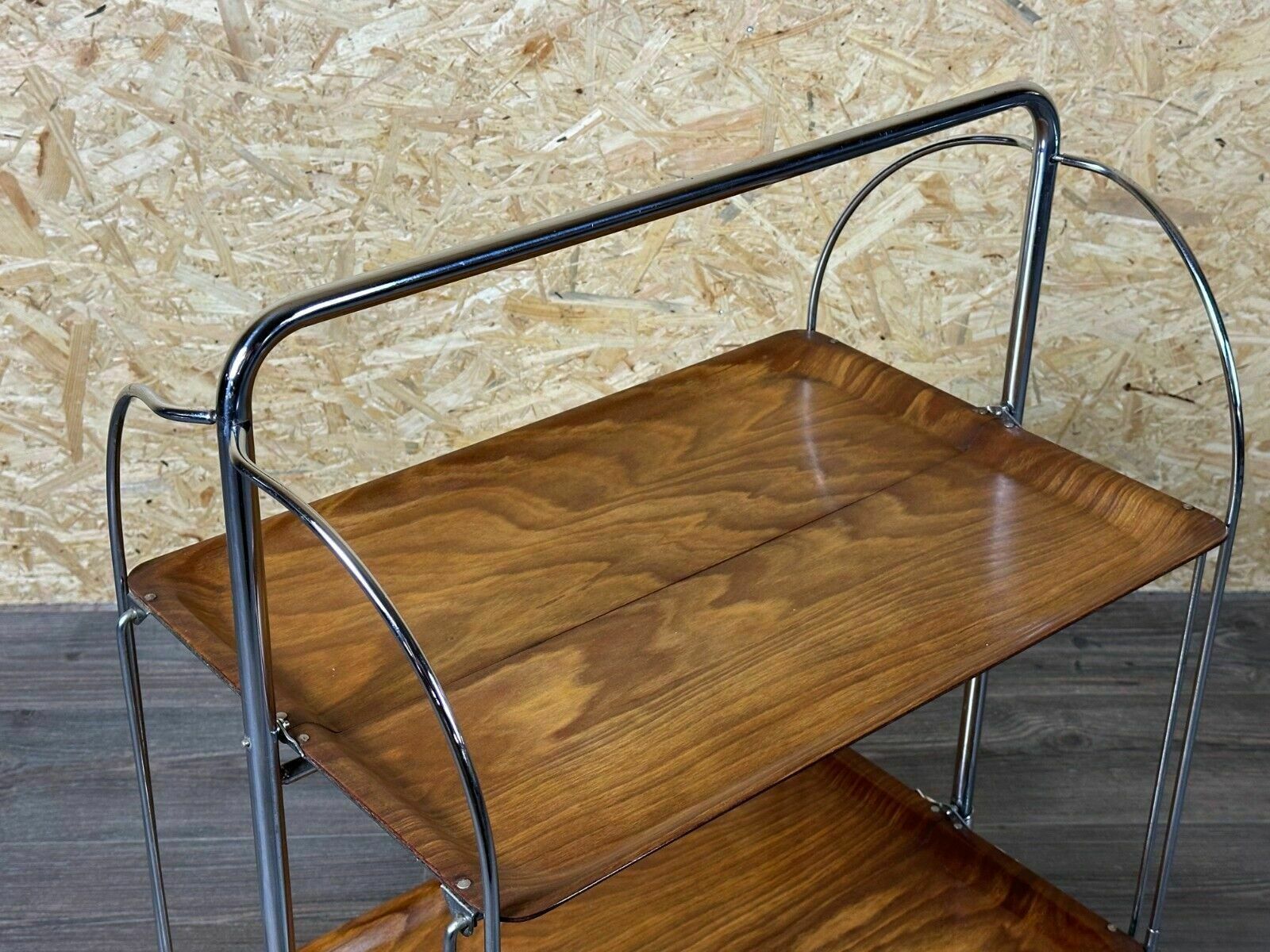 60s 70s Serving Trolley Dinette Side Table Space Age Brown Design 60s 70s photo Furniture
